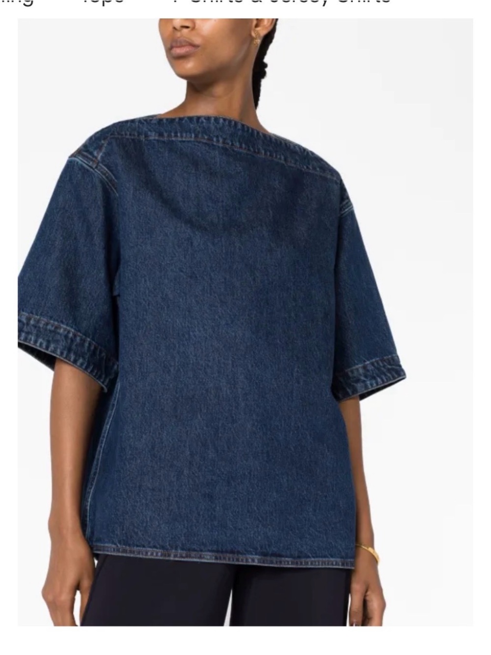 Toteme Short-Sleeve Denim Top